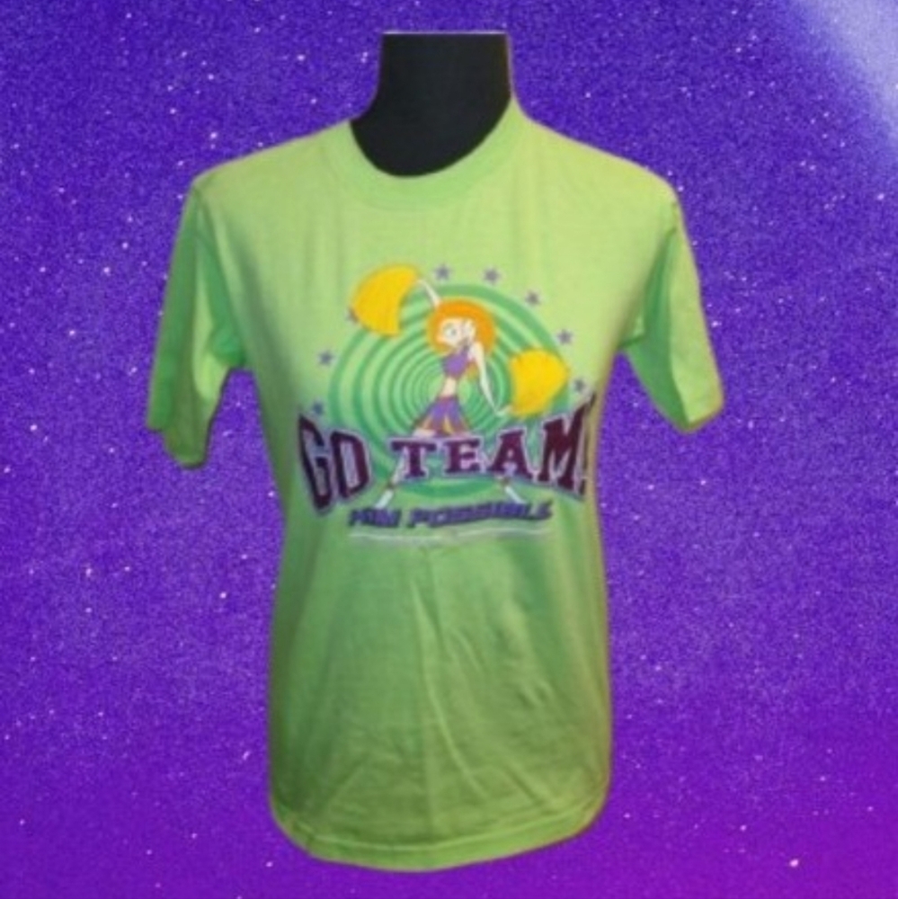 Vintage Y2K Disney Green Kim Possible Graphic T-Shirt